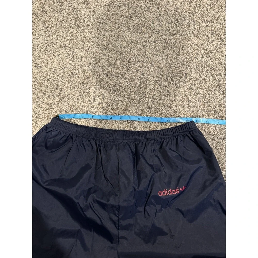 Vtg 90's Adidas Trefoil Windbreaker Pants Mens LG Track Ankle Zips Joggers Navy